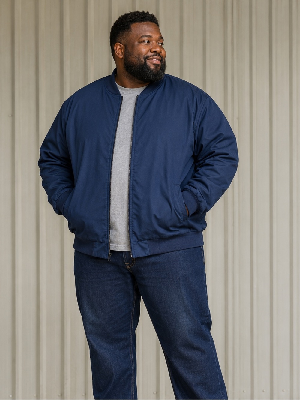 Red Kap Navy Blue Bomber Jacket Men’s 4XL Workwear Mechanic Utility